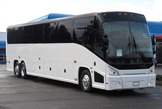 a white charter bus